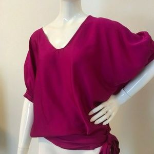 DVF Diane Von Furstenberg Raspberry Silk top